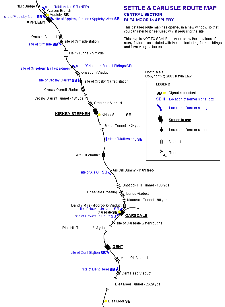 Settle and Carlisle route map - middle